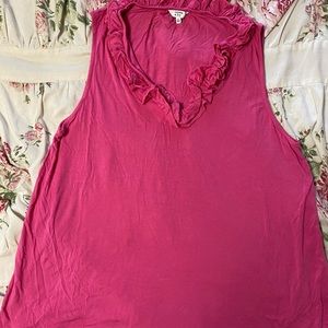Pink tank top with ruffles